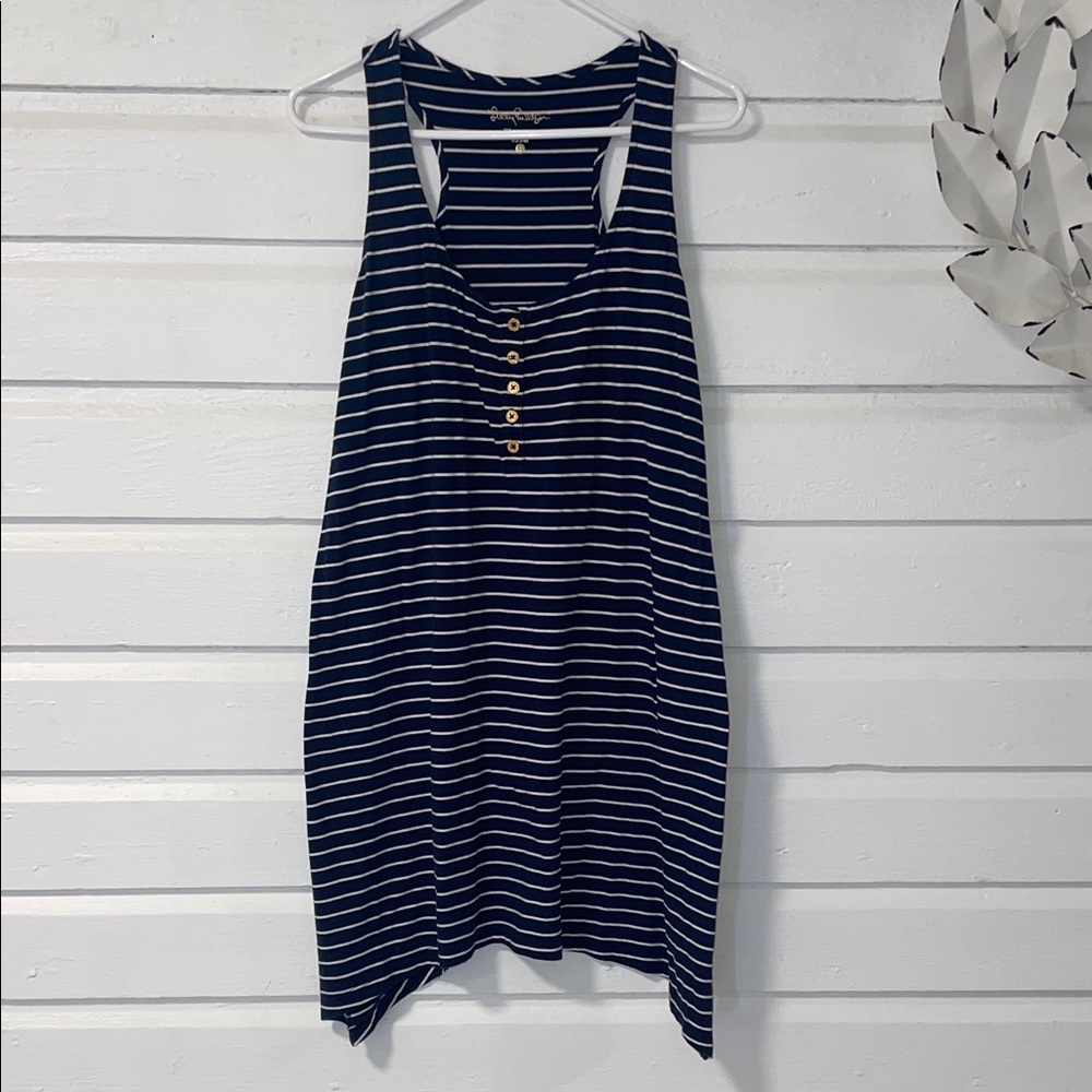 Lilly Pulitzer Daytrip Navy and White Striped Mini Dress